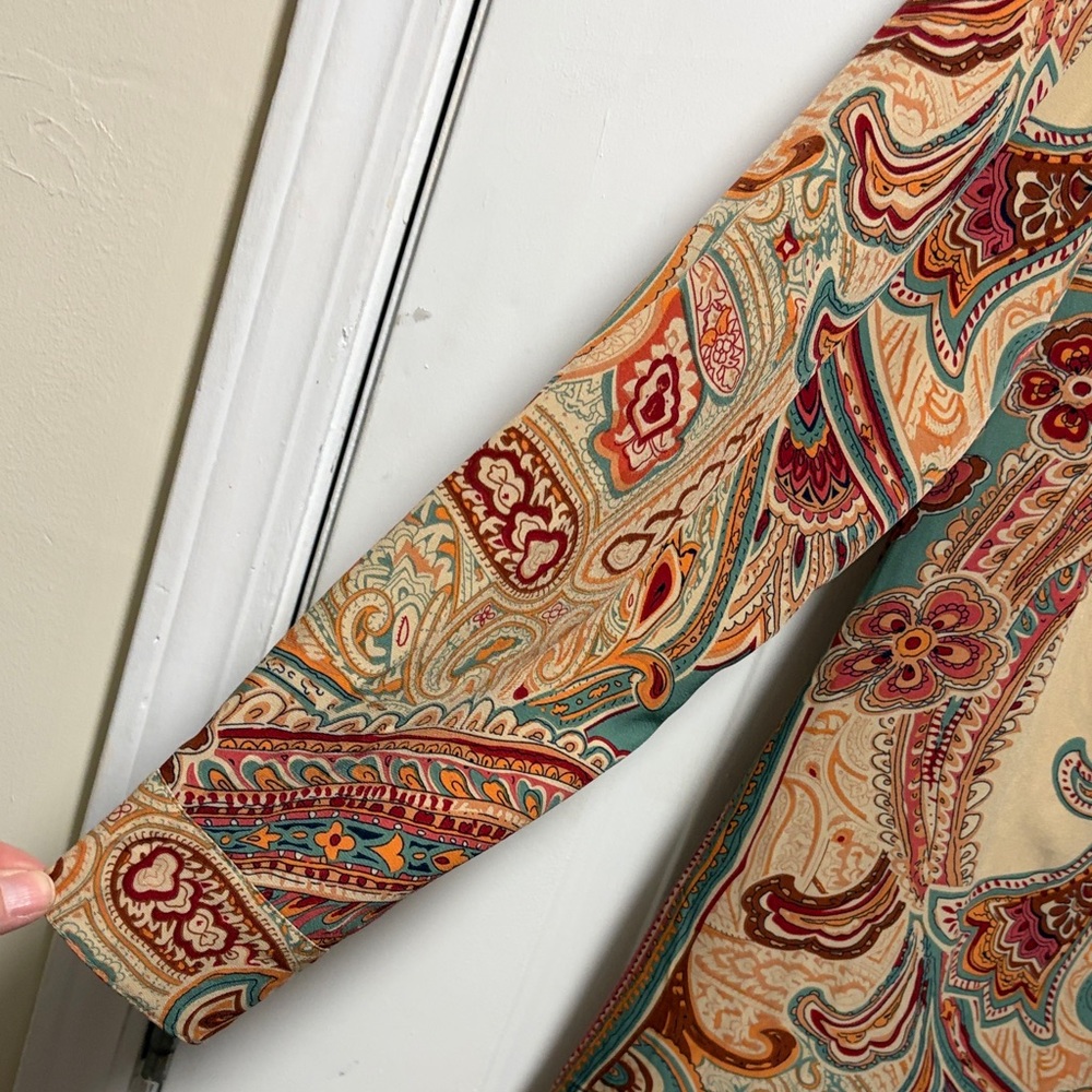Easel Multicolor Paisley Long Sleeve Dress - Picture 6 of 7